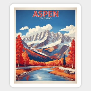 Aspen United States of America Tourism Vintage Poster Sticker